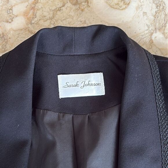 Sarah Johnson Tuxedo Style Black Crepe Blazer Jacket - Picture 7 of 7